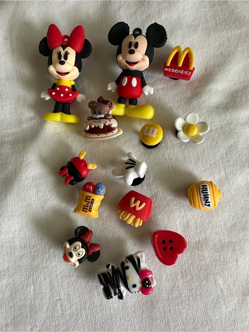 Disney Minnie & Mickey Assorted Kids croc shoe  Charms - Red, Yellow, White